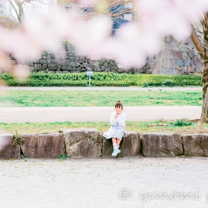 ゆのみふぉとが出張撮影した自然の中の人々, 手をつないで, 友情などが写った「桜とお写真」の家族写真