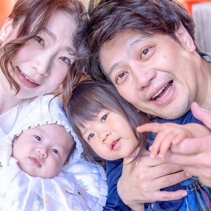 中村雅樹が出張撮影した「お宮参り」の家族写真