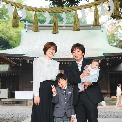 山下　剛が出張撮影した「お宮参り撮影」の家族写真