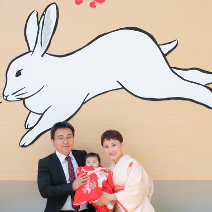 高夏写真店が出張撮影した「お宮参りの撮影」の家族写真