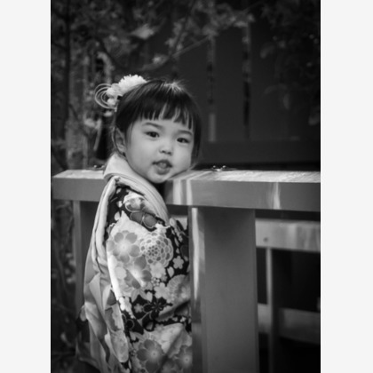 ハイナ　マテウスが出張撮影したフローラルパークコートアロン, 日本の建築, 中国建築などが写った「七五三」の家族写真