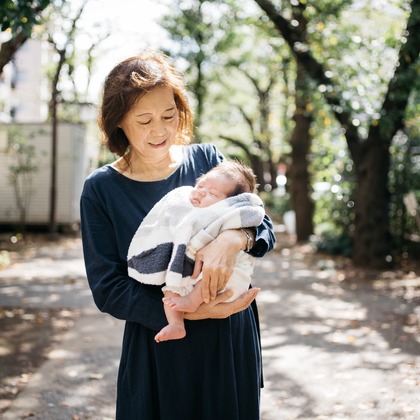 植村由理が出張撮影した「お宮参り　＠水天宮」の家族写真