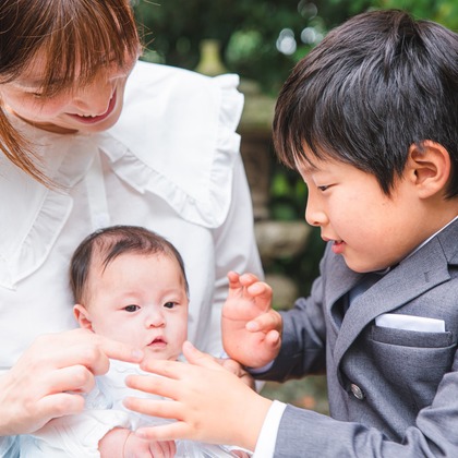 山下　剛が出張撮影した「お宮参り撮影」の家族写真