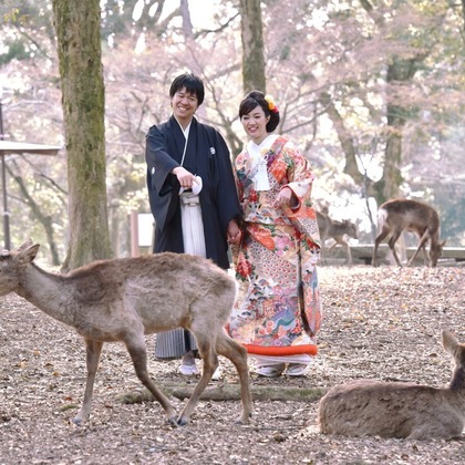 Photo of Pre weddingphotoshoot and wedding ceremony at shrine and Nara Park for foreigners. taken by Kiki photo works