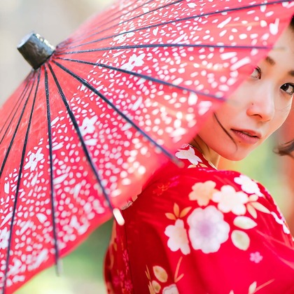 APKが出張撮影した柔道, Jujutsu, カンフーなどが写った「カジュアル着物で桜ロケーション撮影　2019年4月」の家族写真