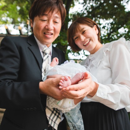 山下　剛が出張撮影した「お宮参り撮影」の家族写真