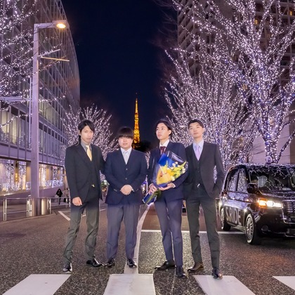 フォトスタジオENOが出張撮影した展望広場, クリスタルビューレストハウス, フラッシュ撮影が写った成人式撮影の写真