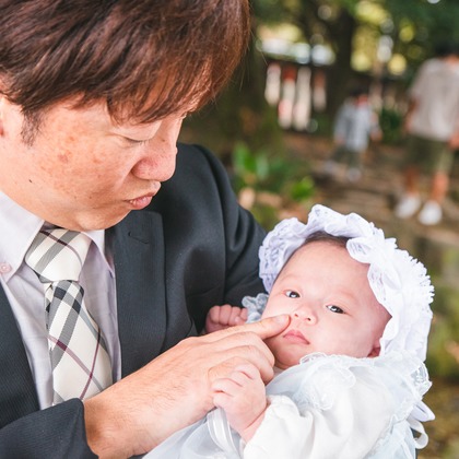山下　剛が出張撮影した「お宮参り撮影」の家族写真