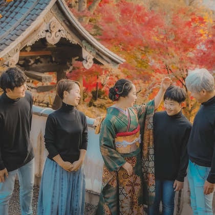 株式会社Neo-Smile 「locationbreeze」高橋 徹が出張撮影した臨江裁判所, Tooruokisan Zuigan Temple, フィクスチャなどが写った「記念写真」の家族写真