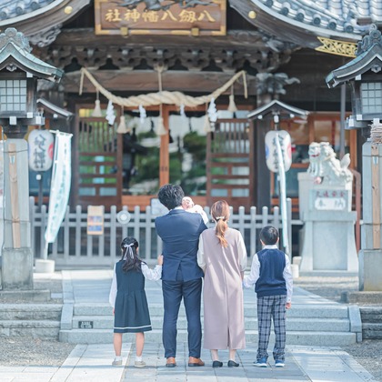玉城　肇が出張撮影した「お宮参り撮影」の家族写真