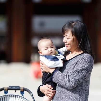 中井企画が出張撮影したネクタイ, フラッシュ撮影, ストリートファッションなどが写った「七五三(奈良)」の家族写真