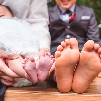 山下　剛が出張撮影した「お宮参り撮影」の家族写真