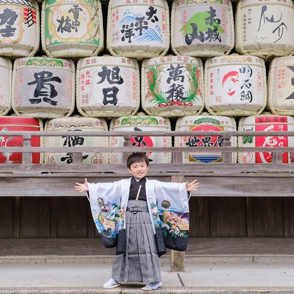 高夏写真店が出張撮影した記念写真, 家族写真, 七五三衣装などが写った「七五三の撮影」の家族写真