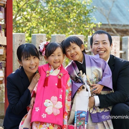 しのみんこフォトが出張撮影した家族写真(キッズ,ベビーフォト)などが写った「七五三フォト」の家族写真