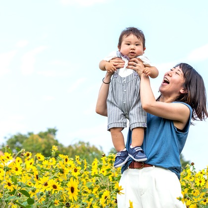 Minminが出張撮影したネクタイ, フラッシュ撮影, ジェスチャーが写った家族写真の出張撮影の写真