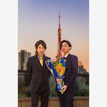 フォトスタジオENOが出張撮影した展望広場, クリスタルビューレストハウス, フラッシュ撮影が写った成人式撮影の写真