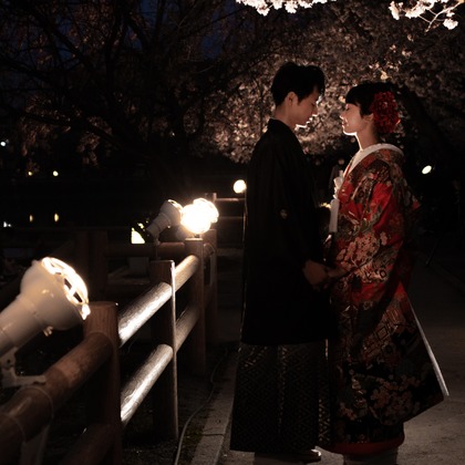 Photo of Kyoto　Prewedding photo with cherryblossom taken by saruco(Hisashi Iwasaki)