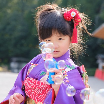 高夏写真店が出張撮影した「七五三の撮影」の家族写真