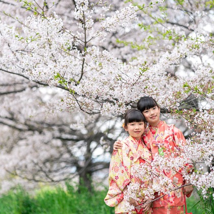 櫻井一平が出張撮影した自然の中の人々, 日本の建築, 中国建築などが写った「ファミリーフォト」の家族写真