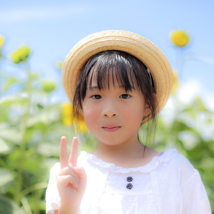 宮部が撮影した「ひまわり畑でキッズフォト」の写真