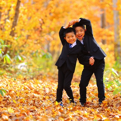 稲蔭一道が出張撮影したビューエグの庭, フラッシュ撮影, 自然の風景などが写った「家族写真、ロケーションフォト」の家族写真