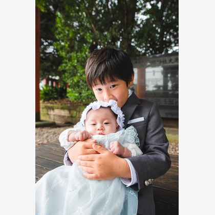 山下　剛が出張撮影した「お宮参り撮影」の家族写真