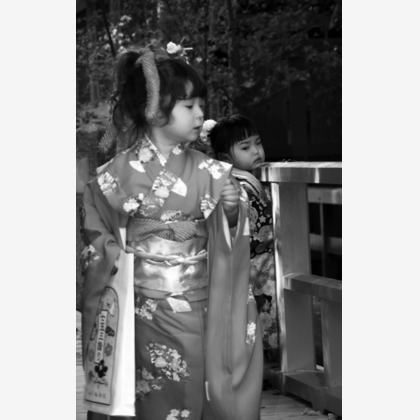 ハイナ　マテウスが出張撮影したフローラルパークコートアロン, 日本の建築, 中国建築などが写った「七五三」の家族写真