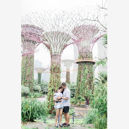 LOVELENS Fine Art Photography Singaporeが出張撮影した植物園, アーチ, ピンクが写ったハネムーンフォトの写真