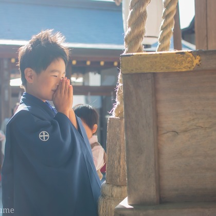 PhotoStudioLink　福井アイラが出張撮影した「記念撮影　家族写真　お宮参り 七五三」の家族写真