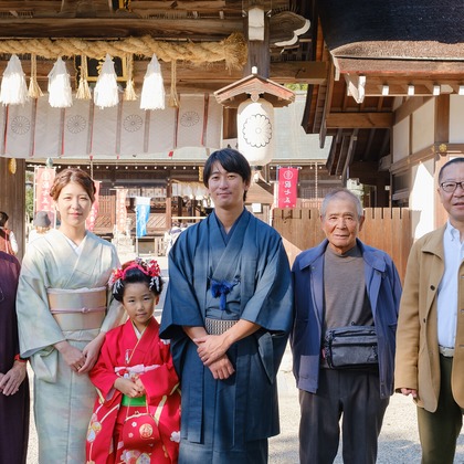 高夏写真店が出張撮影した「七五三の撮影」の家族写真