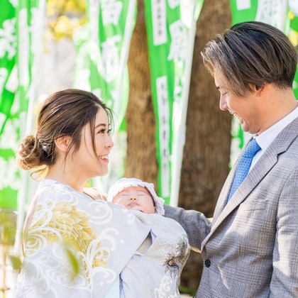 森元こずえが出張撮影した「お宮参り」の家族写真