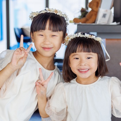 ちずカメラが出張撮影したワンピース, 荷物とバッグ, 赤ちゃん・幼児服などが写った「子供達」の家族写真