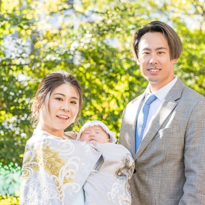 森元こずえが出張撮影した「お宮参り」の家族写真