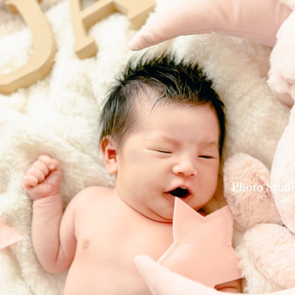 PhotoStudioLink　福井アイラが出張撮影した「記念撮影　家族写真　お宮参り 七五三」の家族写真