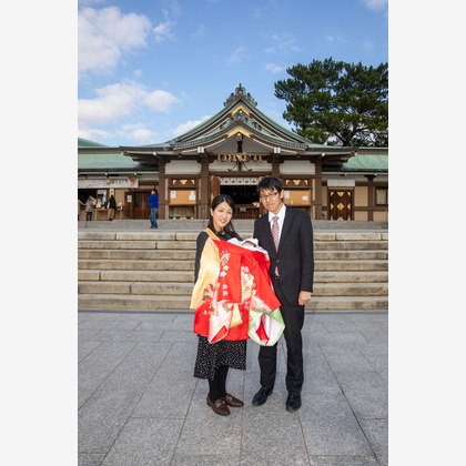 岩坪眞一郎が出張撮影した「下関お宮参り」の家族写真