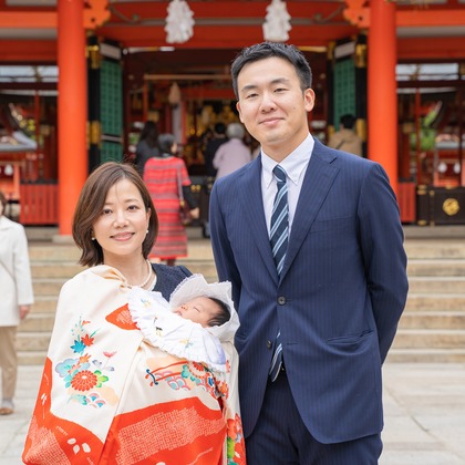 井崎　敬太が出張撮影した「お宮参り撮影」の家族写真