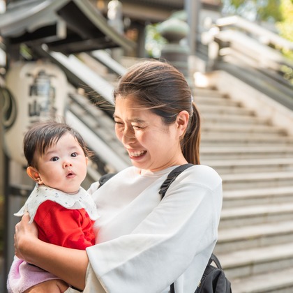 山下　剛が出張撮影した「お宮参り撮影」の家族写真