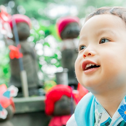 かわもとえつこが出張撮影した子モデル, 適応, 顔などが写った「七五三」の家族写真