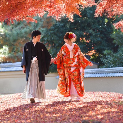 キキフォトワークスが撮影した「秋の奈良公園で和装前撮り」の写真