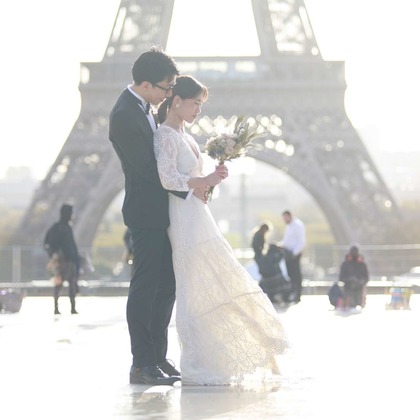Photo of Photo-wedding in Paris - fall version taken by Petite Nao Photography