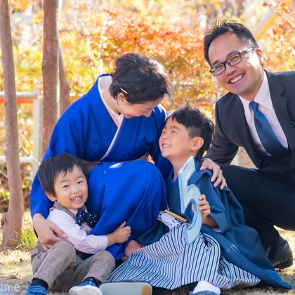PhotoStudioLink　福井アイラが出張撮影した「記念撮影　家族写真　お宮参り 七五三」の家族写真
