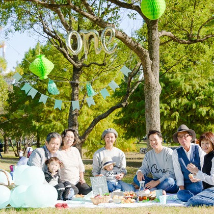 ライトハウスフォトが出張撮影した5歳, 家族写真, 七五三衣装が写った結婚式撮影の写真