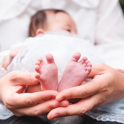 山下　剛が出張撮影した「お宮参り撮影」の家族写真