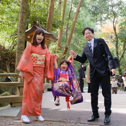 高夏写真店が出張撮影した「七五三の撮影」の家族写真