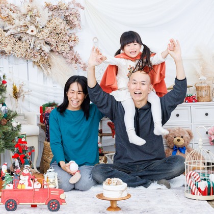 ちずカメラが出張撮影した「クリスマス」の家族写真