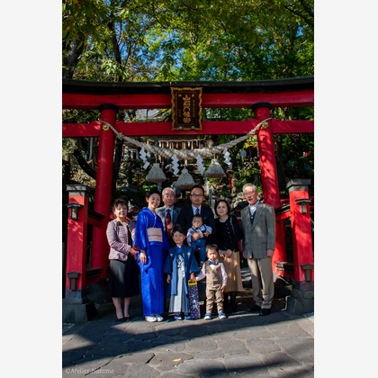 PhotoStudioLink　福井アイラが出張撮影した「記念撮影　家族写真　お宮参り 七五三」の家族写真