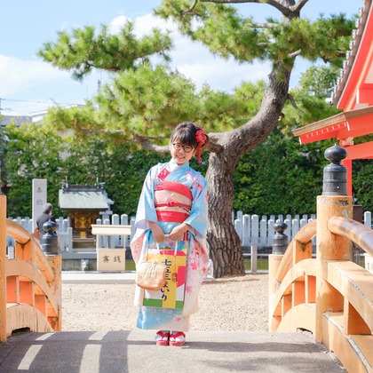 高夏写真店が出張撮影した記念写真, 家族写真, 七五三衣装が写った七五三フォトの写真