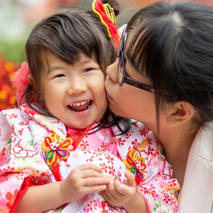 スタジオファンタスが出張撮影した家族旅行, 子供たち, 顎が写った七五三フォトの写真