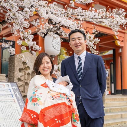 井崎　敬太が出張撮影した「お宮参り撮影」の家族写真