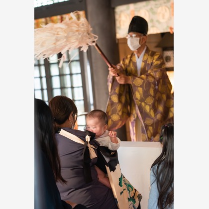 山下　剛が出張撮影した「お宮参り撮影」の家族写真